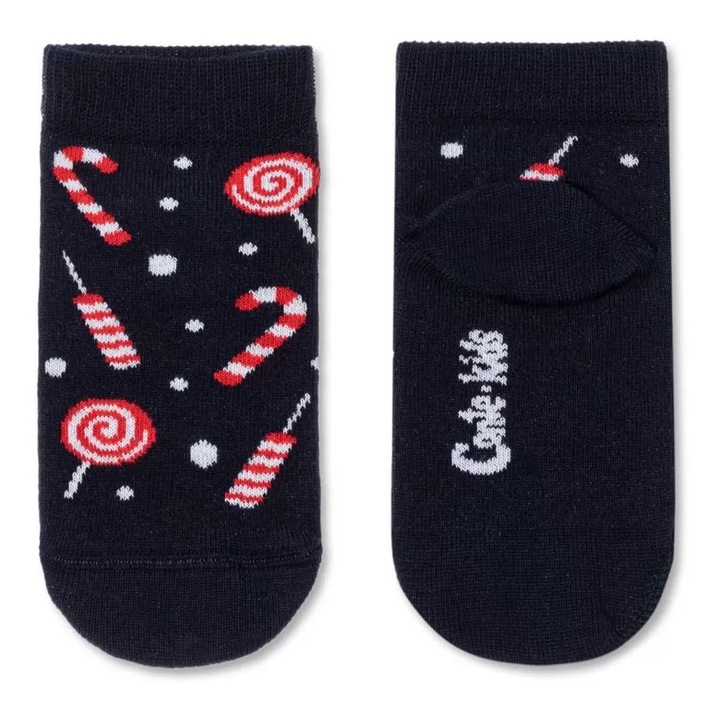 Sosete scurte copii motive Craciun cu model ”Sweets”, Conte Kids 521, Bleumarin