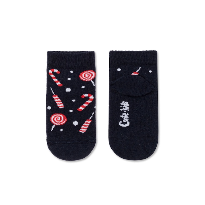 Детски къси чорапи с коледни мотиви, Conte Kids 521, Тъмносин