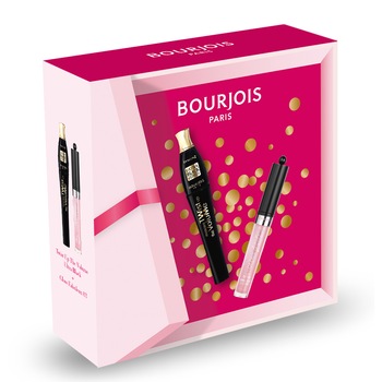 Set cadou Bourjois: Mascara Twist Up The Volume 52 Ultra Black, 8 ml + Luciu de buze Fabuleux Gloss 03 Rose Charismatic, 2.4 g Set cadou Bourjois: Mascara Twist Up The Volume 52 Ultra Black, 8 ml + Luciu de buze Fabuleux Gloss 03 Rose Charismatic, 2.4 g