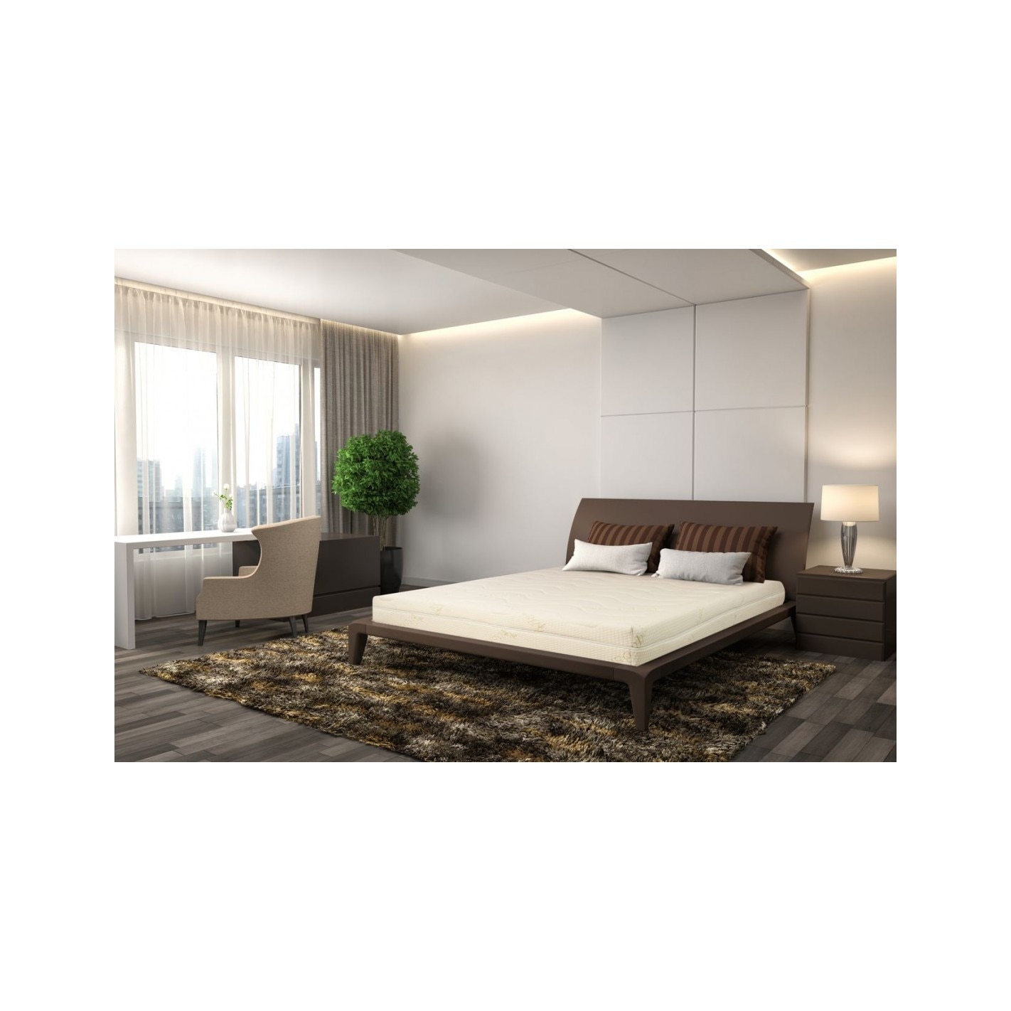 Saltea Ortopedica, Best Sleep, Best Bambus, 160x200x29 cm, 20+4+4+1, Spuma poliuretanica,latex cool gel, hipoalergenica, husa matlasata, detasabila, fermitate medie