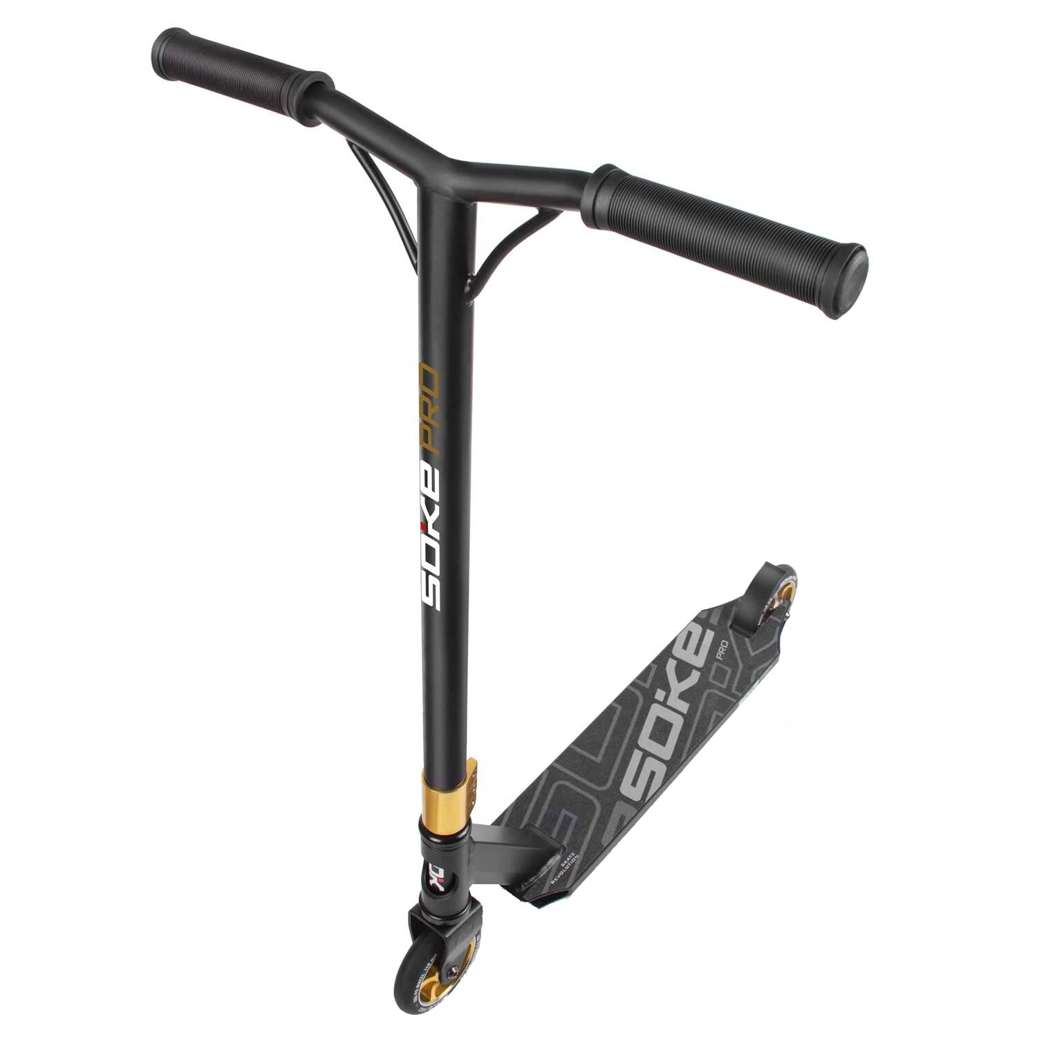 Trotineta Soke PRO, rulmenti ABEC 9, punte dintr-o bucata, suruburi armate, negru/auriu, 85 x 50.5 cm