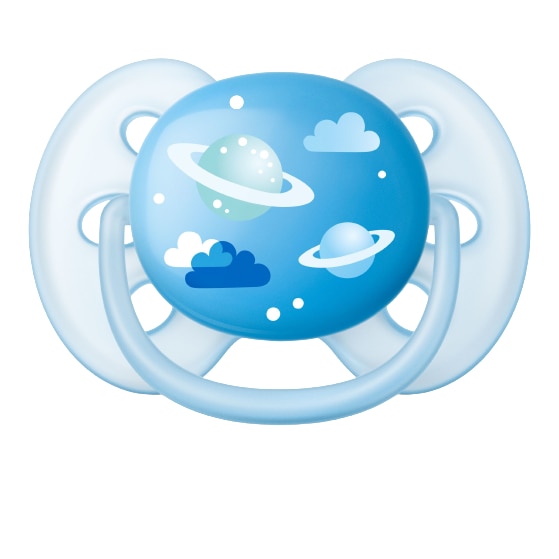 Suzeta ultra soft Philips Avent, SCF416/51, 6-18 luni, Ortodontica fara BPA, Carcasa de transport si sterilizare, Albastru