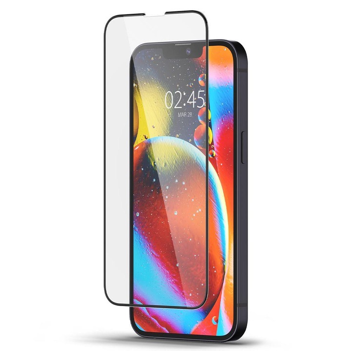 Стъклен Протектор за Apple iPhone 13 Pro Max, Удароустойчив, Full Coverage, Черен