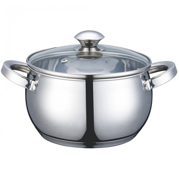 Oala cu capac Voltz V51210G18, 18 cm, 2.7 litri, Inductie, Inox Oala cu capac Voltz V51210G18, 18 cm, 2.7 litri, Inductie, Inox