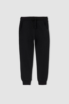 DeFacto, Pantaloni jogger slim fit cu buzunare oblice, Negru DeFacto, Pantaloni jogger slim fit cu buzunare oblice, Negru