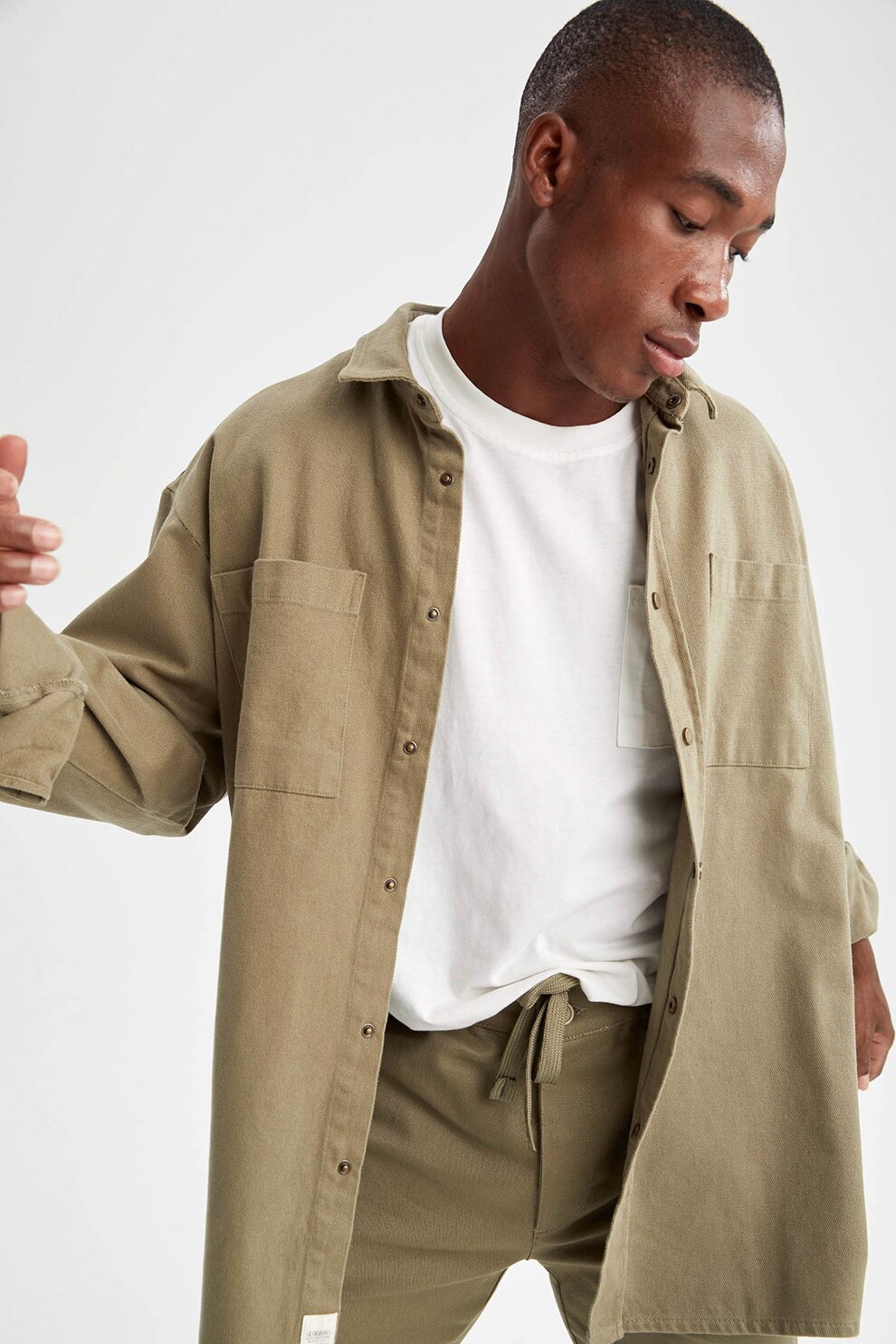 DeFacto, Camasa relaxed fit de bumbac, Maro camel