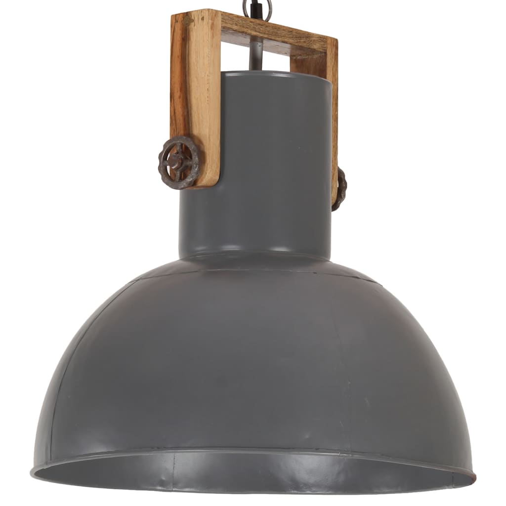 Lampa suspendata industriala, vidaXL, Metal, 42 x 46 cm, Gri