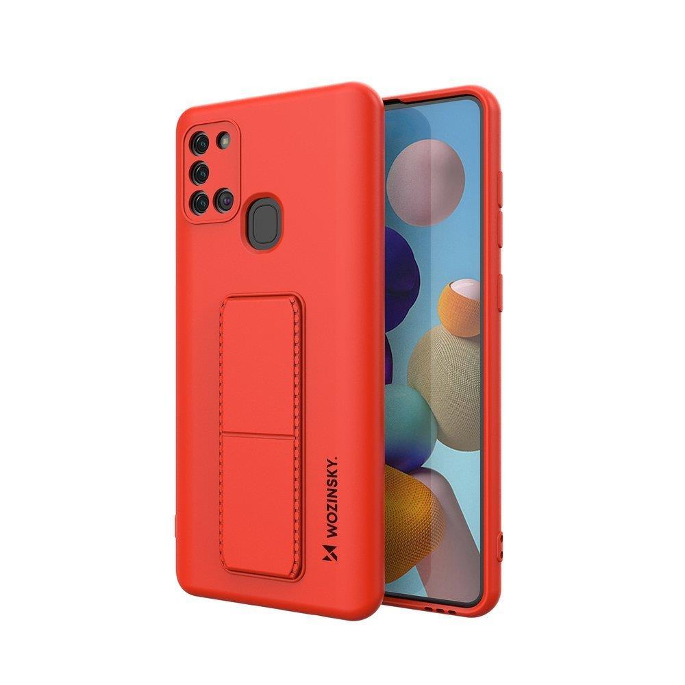 Husa de protectie Wozinsky, Kickstand Case, Compatibila cu Samsung Galaxy A21s, Rosu