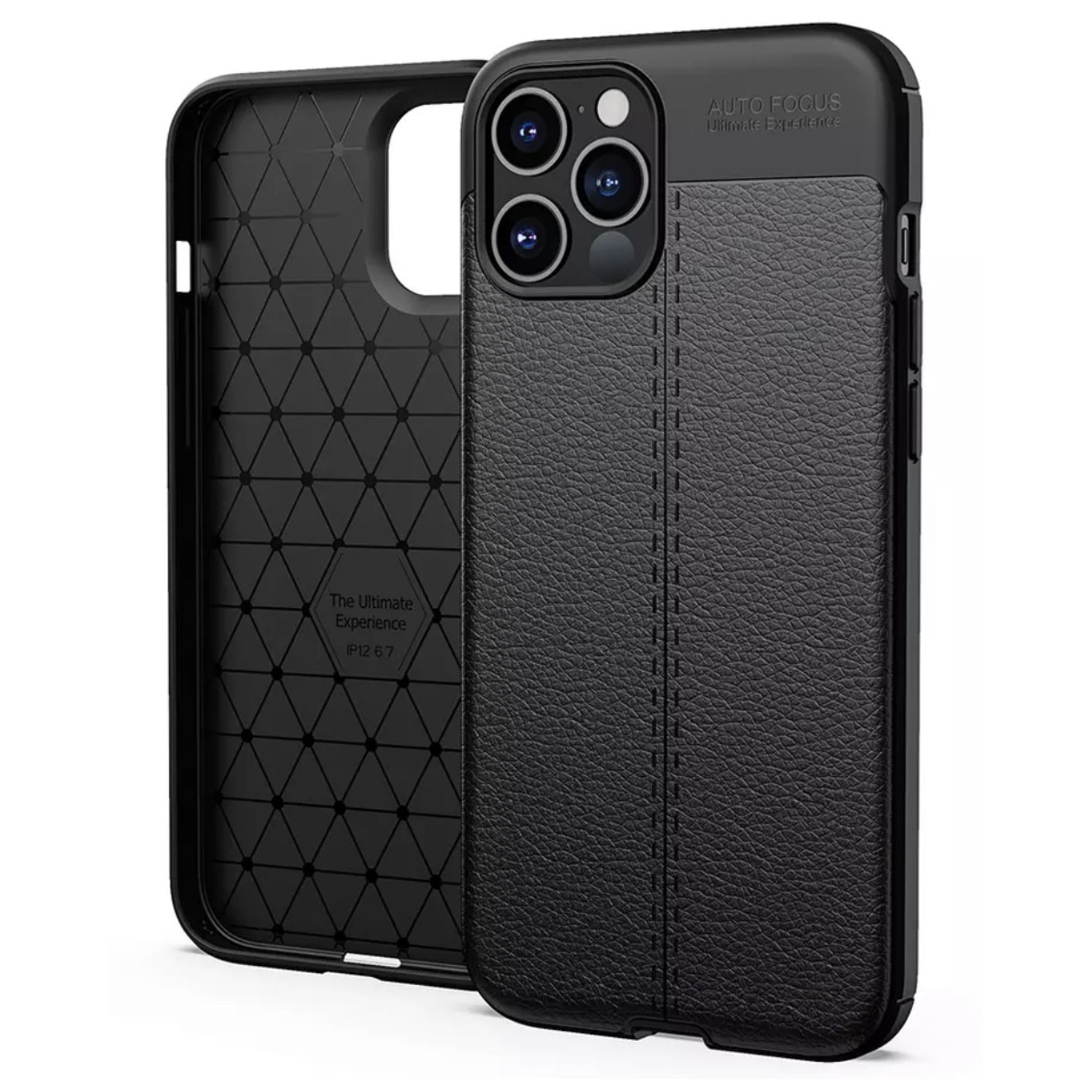 Husa Premium Antisoc model tip Piele AutoFocus , compatibila cu iPhone 12 Pro Max / Negru