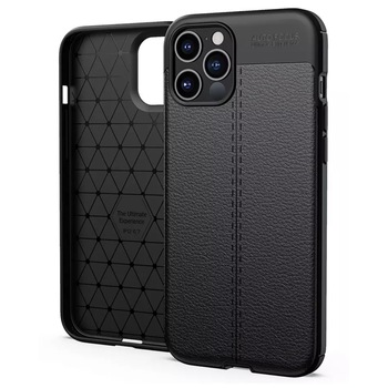 Husa Premium Antisoc model tip Piele AutoFocus , compatibila cu iPhone 12 / 12 Pro , Negru Husa Premium Antisoc model tip Piele AutoFocus , compatibila cu iPhone 12 / 12 Pro , Negru