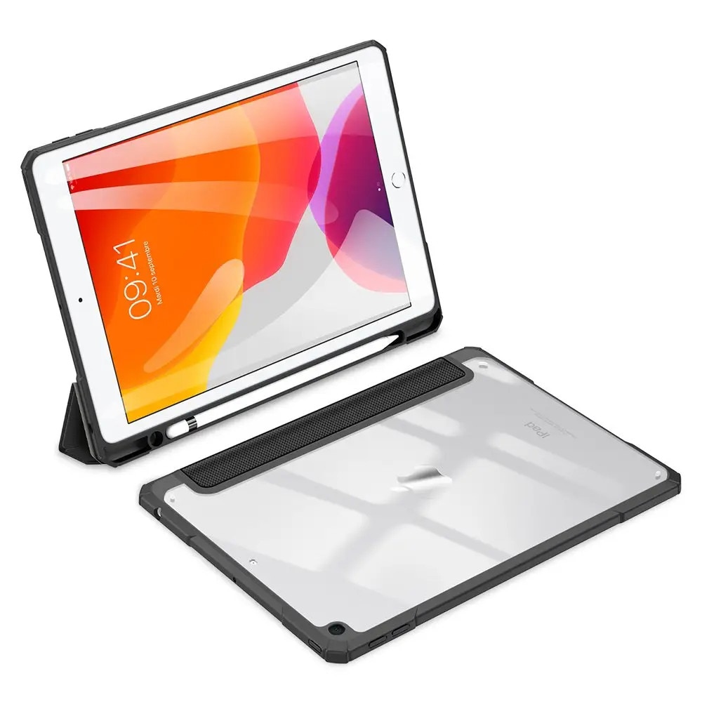 Husa pentru iPad 7/8 (10.2"), DuxDucis, Piele, Negru