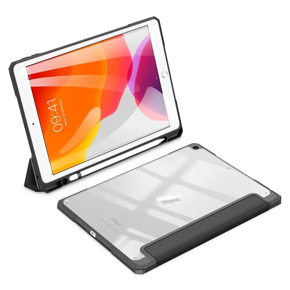 Husa pentru iPad 7/8 (10.2"), DuxDucis, Piele, Negru