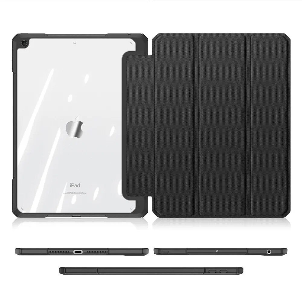 Husa pentru iPad 7/8 (10.2"), DuxDucis, Piele, Negru