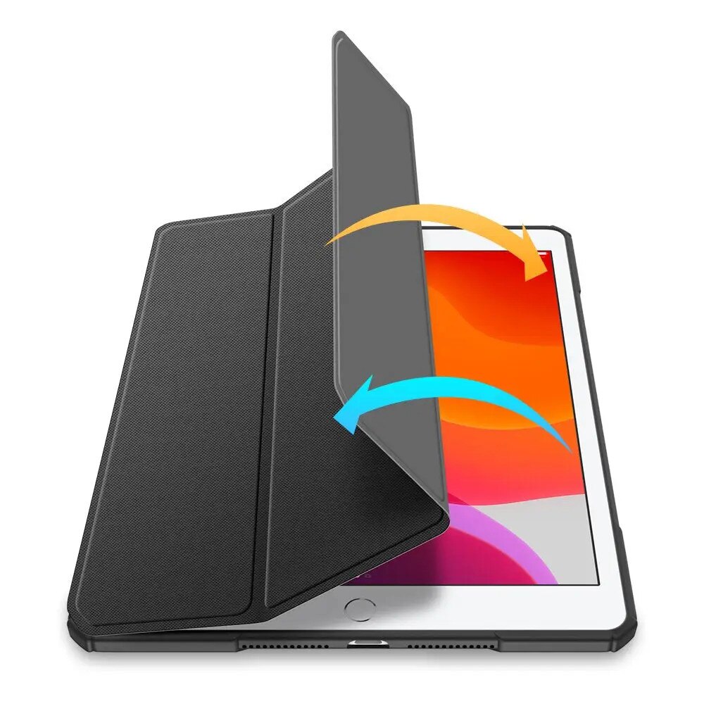 Husa pentru iPad 7/8 (10.2"), DuxDucis, Piele, Negru