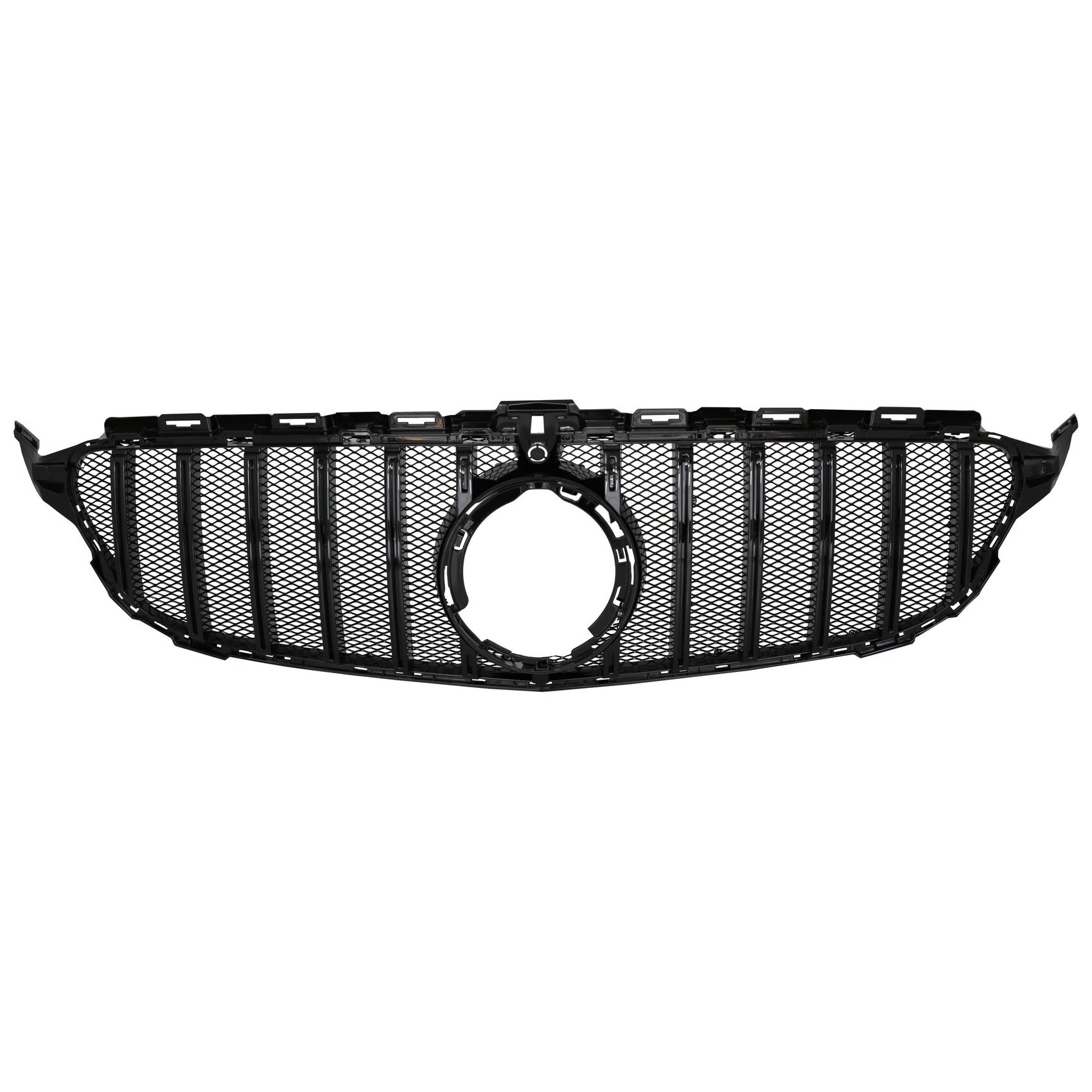 Grila Centrala compatibil cu Mercedes W205 Sedan S205 T-Modell A205 Cabriolet C205 Coupe Facelift (03.2018-2020) cu Camera 360 Neagra