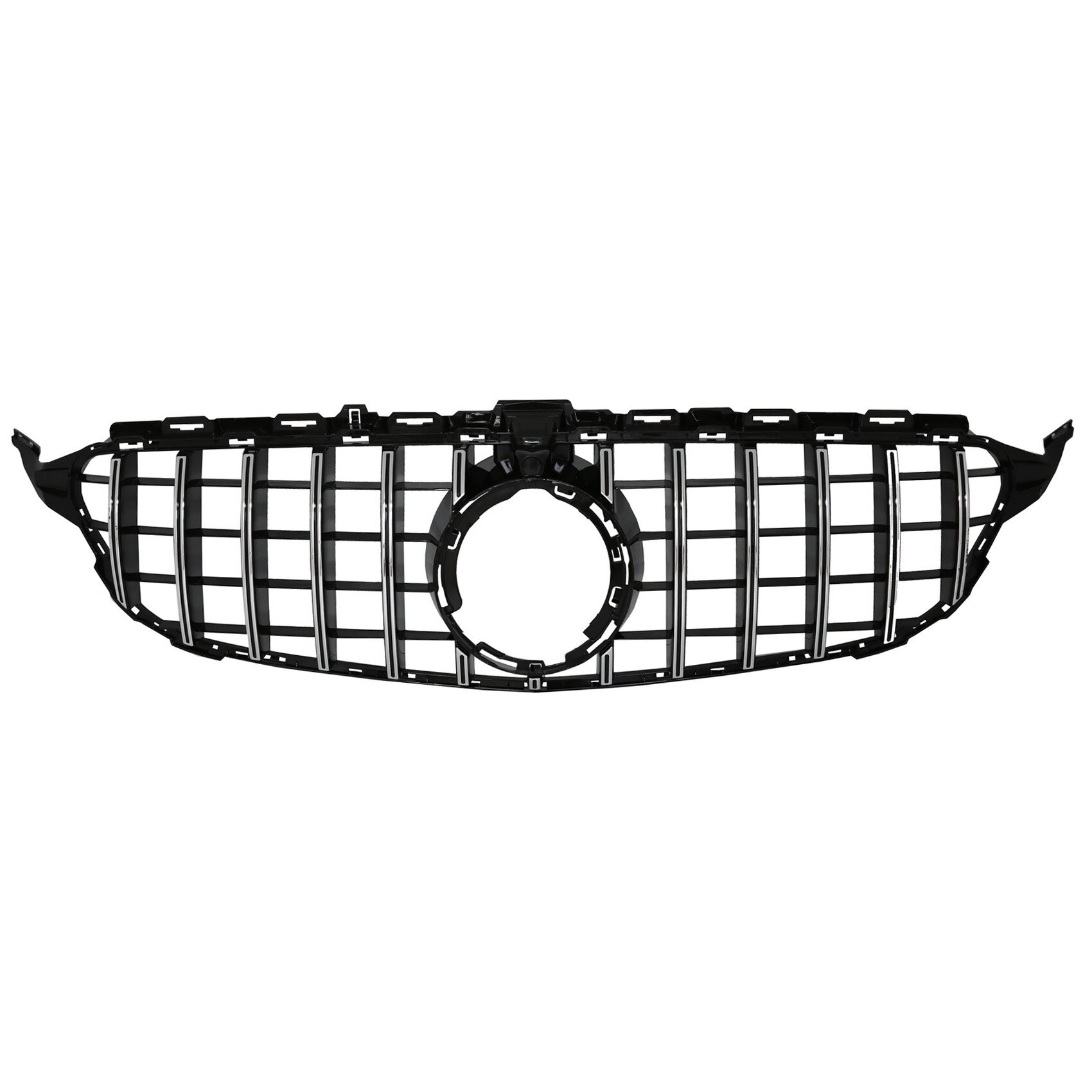 Grila Centrala compatibil cu Mercedes W205 Sedan S205 T-Modell A205 Cabriolet C205 Coupe Facelift (03.2018-2020) cu Camera 360 Crom