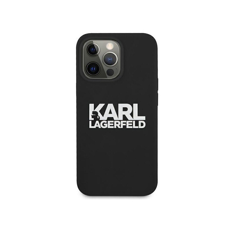 Husa Spate Karl Lagerfeld Compatibila Cu iPhone 13 Pro Max, Colectia Stack Logo Silicone, Negru - 029166