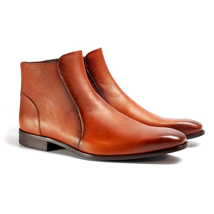 Ghete Ortiz&Reed, Piele, Coniac, Maro cognac