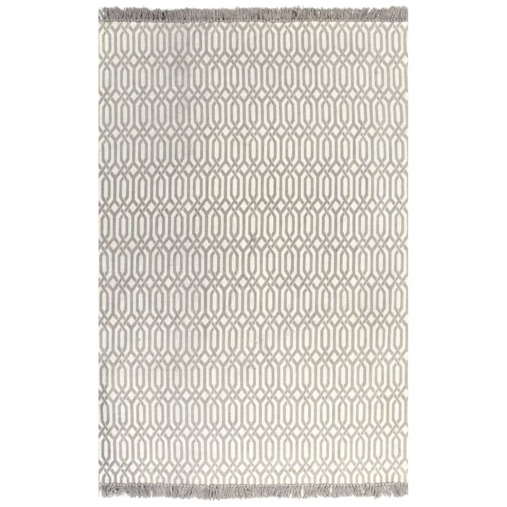 Covor Kilim, gri taupe, 160 x 230 cm, bumbac, cu model
