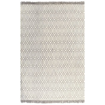 Covor Kilim, gri taupe, 160 x 230 cm, bumbac, cu model Covor Kilim, gri taupe, 160 x 230 cm, bumbac, cu model