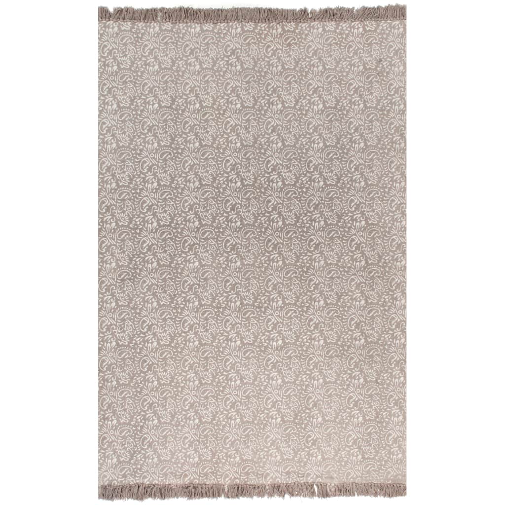 Covor Kilim, gri taupe, 160x230 cm, bumbac, cu model