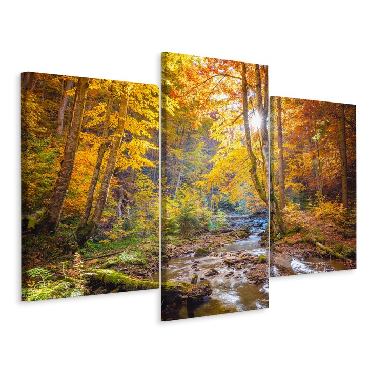 Комплект Картини от 5 части Гора ДЪРВЕТА Природа 3D 180cm x 120cm Пейзаж, Креативен декор, Модерни Декорации за Дома, Канава