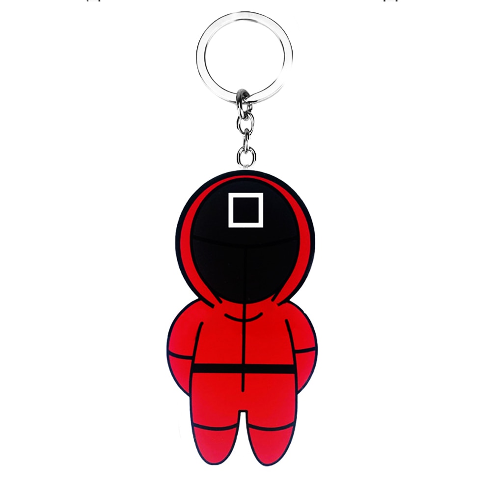 Jucarie Squid Game Zenuk® - Soldatul Patrat 2D, Fidget Toys, Sensory, Rosu