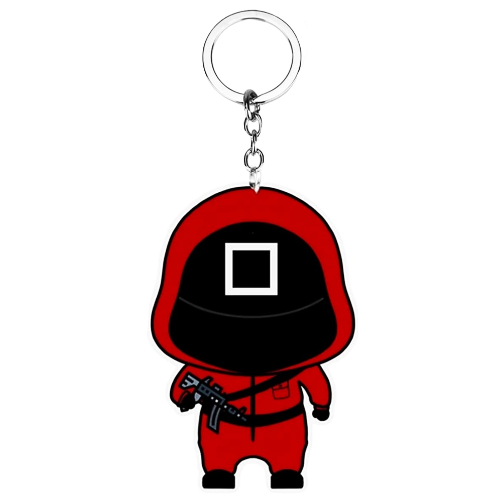 Jucarie Squid Game Zenuk® - Soldatul Patrat 2D, Fidget Toy, Sensory, Rosu