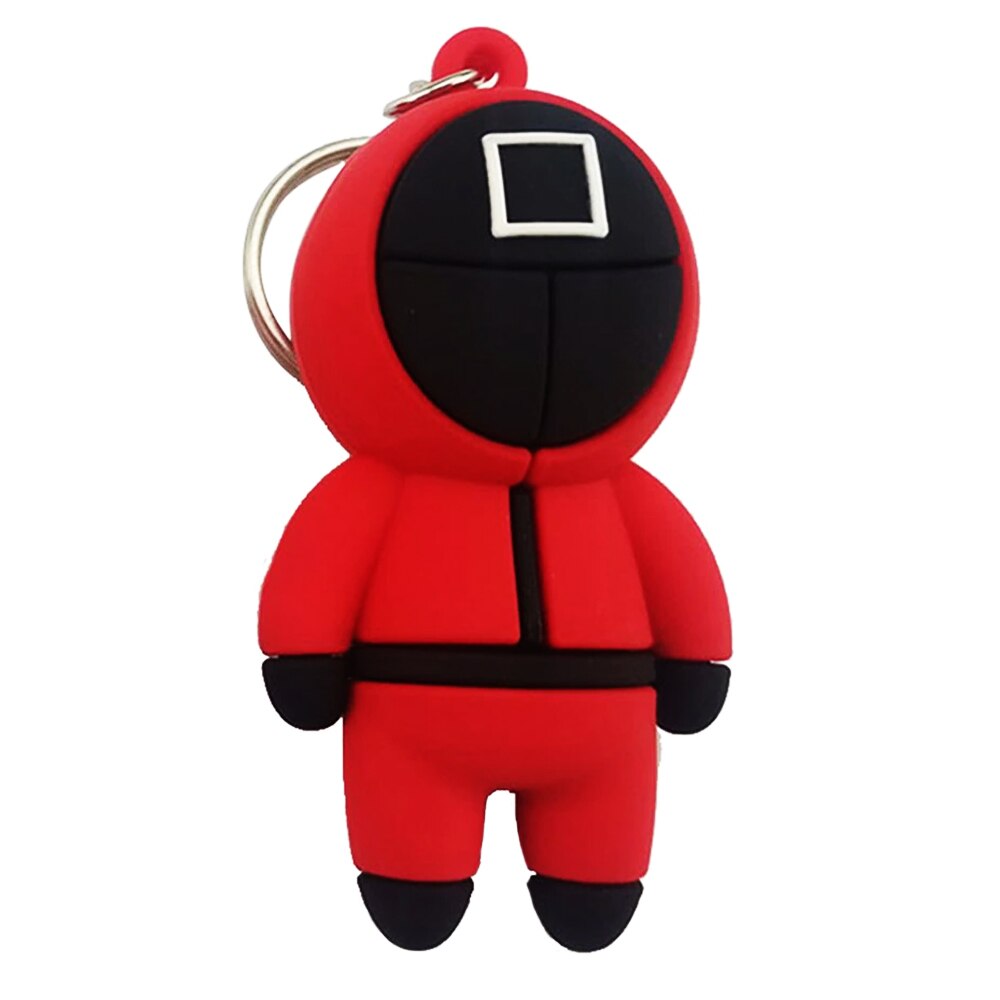 Jucarie Squid Game Zenuk® - Soldatul Patrat, Fidget Toys 3D, Sensory, Silicon, Rosu