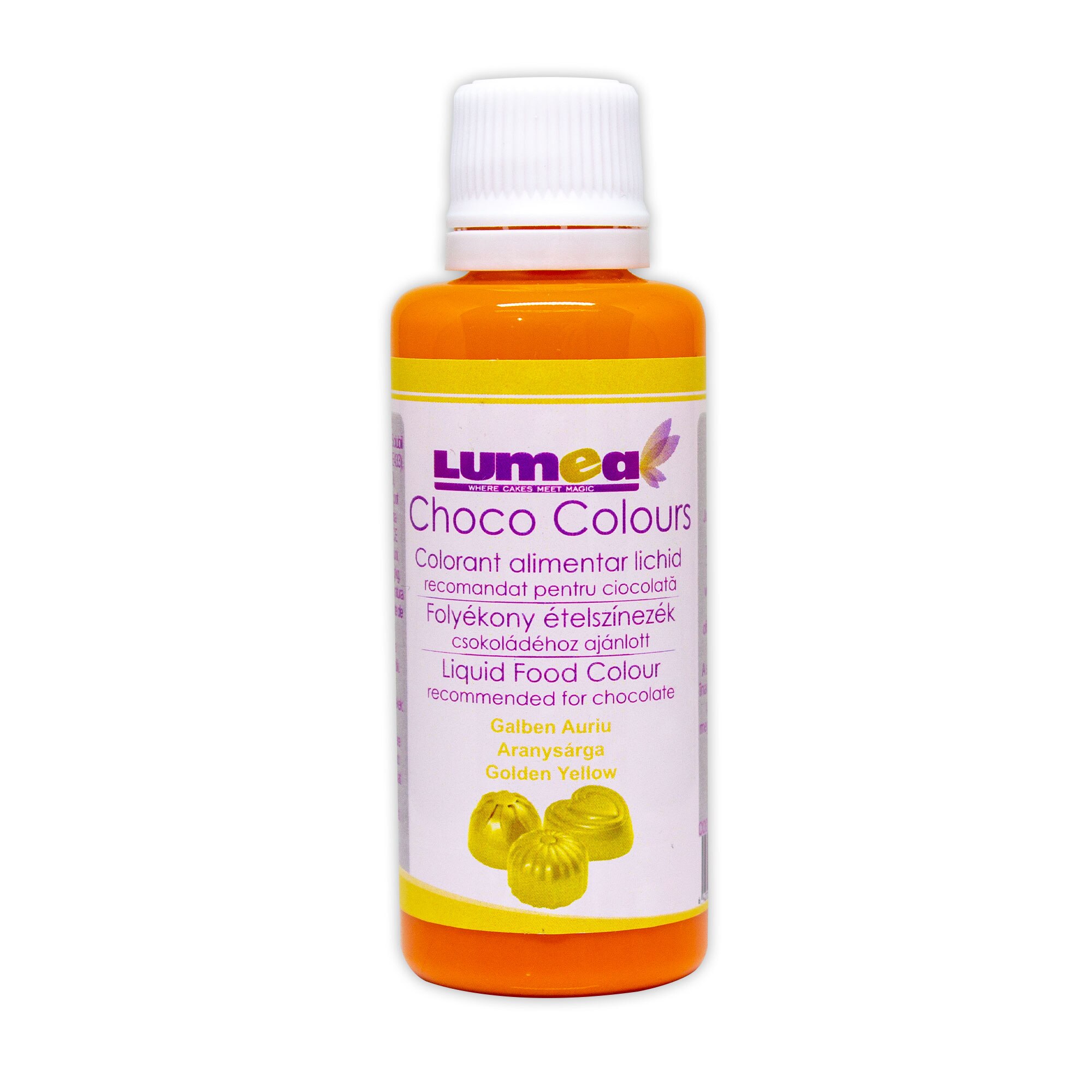 Colorant alimentar lichid galben auriu, 50ml - recomandat pentru ciocolata - Lumea