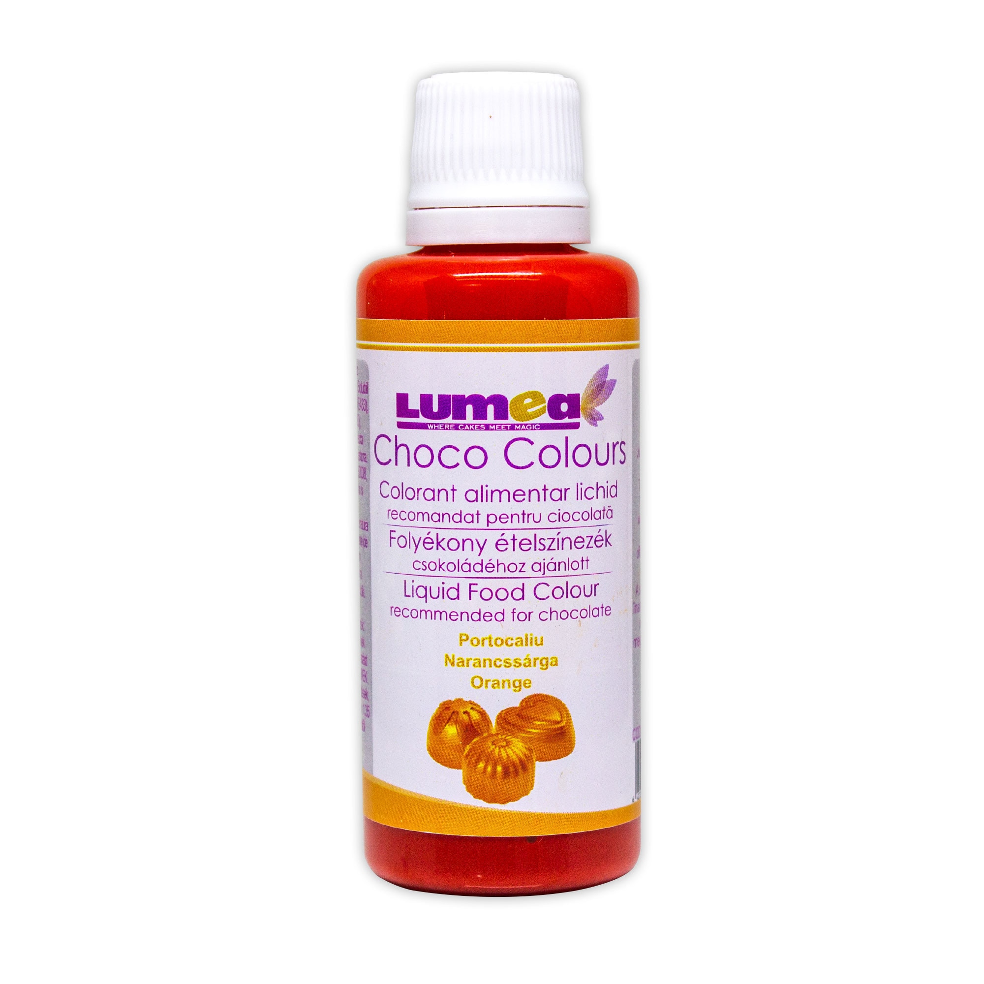 Colorant alimentar lichid portocaliu, 50ml - recomandat pentru ciocolata - Lumea