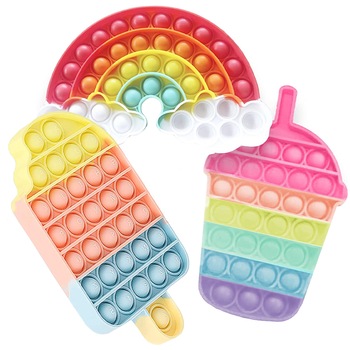 Set 3 Jucarii Zenuk® - Pop It, Fidget Toys, Inghetata, Frappe, Curcubeu, Push Bubble, Multicolor Set 3 Jucarii Zenuk® - Pop It, Fidget Toys, Inghetata, Frappe, Curcubeu, Push Bubble, Multicolor