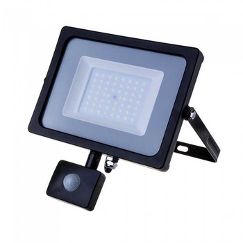 Proiector LED V-TAC PRO cu senzor de miscare, chip Samsung, slim, putere 50W, corp aluminiu negru, Lumina ALB-RECE Proiector LED V-TAC PRO cu senzor de miscare, chip Samsung, slim, putere 50W, corp aluminiu negru, Lumina ALB-RECE