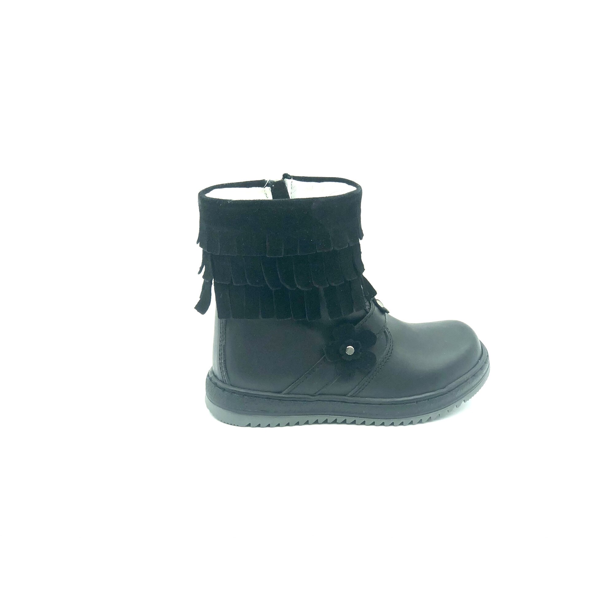 Cizme copii Sibel Bebe EVO928, ortopedice, piele naturala, imblanite, Negru, numarul
