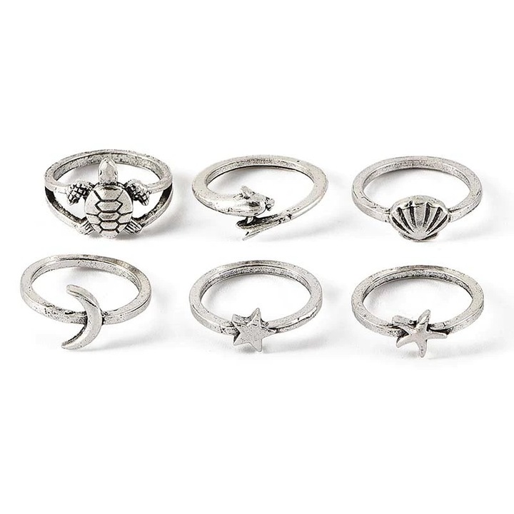 Set 6 inele argintii, Nala C6, Pursehuit