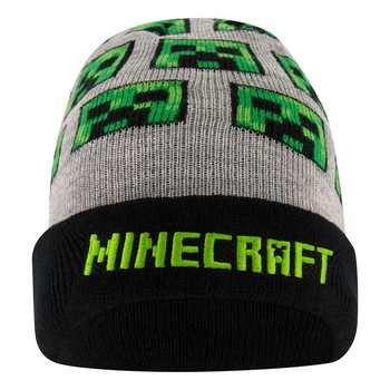 Caciula iarna MINECRAFT Creeper, Gri Caciula iarna MINECRAFT Creeper, Gri