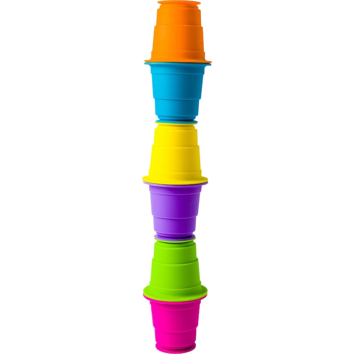 Fat Brain Suction Kupz szortírozó játék - 6 színes szilikon pohárból álló készlet