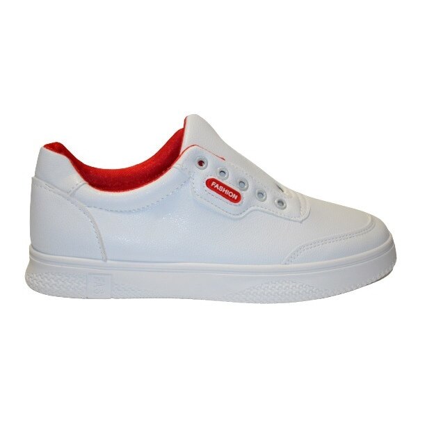 Pantofi Sport Dama, Fashion, Alb-Rosu, 39 EU
