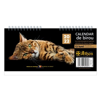 Calendar de birou 2022, Pisici, 23,5 x 10,5 cm Calendar de birou 2022, Pisici, 23,5 x 10,5 cm