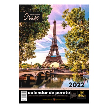 Calendar de perete 2022, Orase - cele mai frumoase din lume, 33x47 cm, 13 file Calendar de perete 2022, Orase - cele mai frumoase din lume, 33x47 cm, 13 file