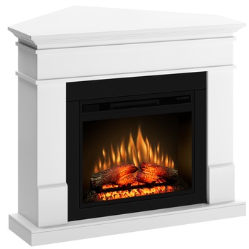 Semineu Lisabona colt white cu focar ECOFLAME 23 Semineu Lisabona colt white cu focar ECOFLAME 23
