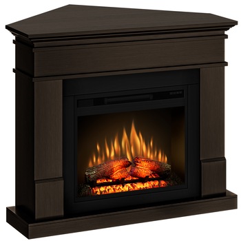 Semineu Lisabona colt wenge cu focar ECOFLAME 23 Semineu Lisabona colt wenge cu focar ECOFLAME 23