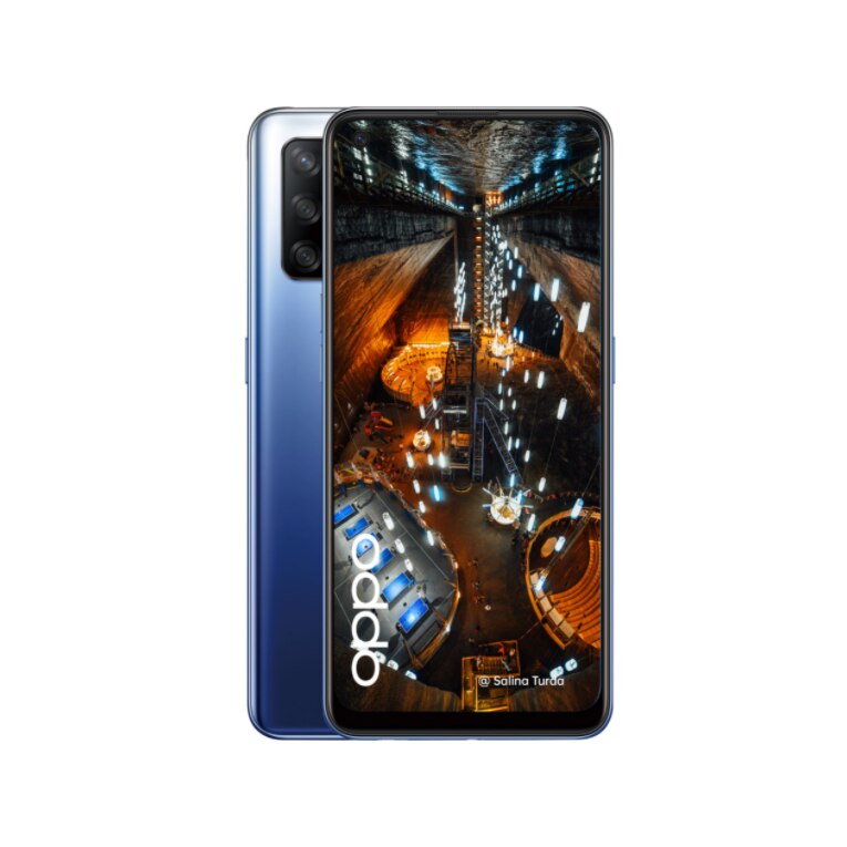 Смартфон Oppo A74, 6GB RAM, 128 GB, 5G, Dual SIM, 5G, Blue - eMAG.bg