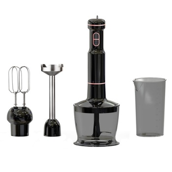Mixer vertical 3in1 Voltz V51112FS, 1500W, Tocator, Tel, Cana 800ml, Turbo, Lame de inox, Negru/aur roz Mixer vertical 3in1 Voltz V51112FS, 1500W, Tocator, Tel, Cana 800ml, Turbo, Lame de inox, Negru/aur roz