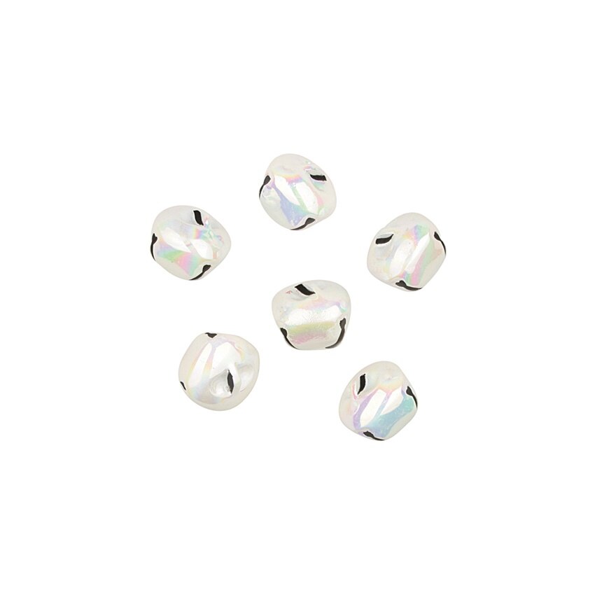 Set 6 zurgalai de craciun in sacosa cadou organza - cameleon perlat, 3 cm