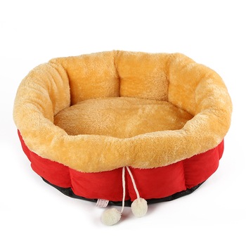 Perna pentru pisici si caini , cu 2 bilute, pufoasa, calduroasa, rotunda, 50x18 cm, Rosu Perna pentru pisici si caini , cu 2 bilute, pufoasa, calduroasa, rotunda, 50x18 cm, Rosu