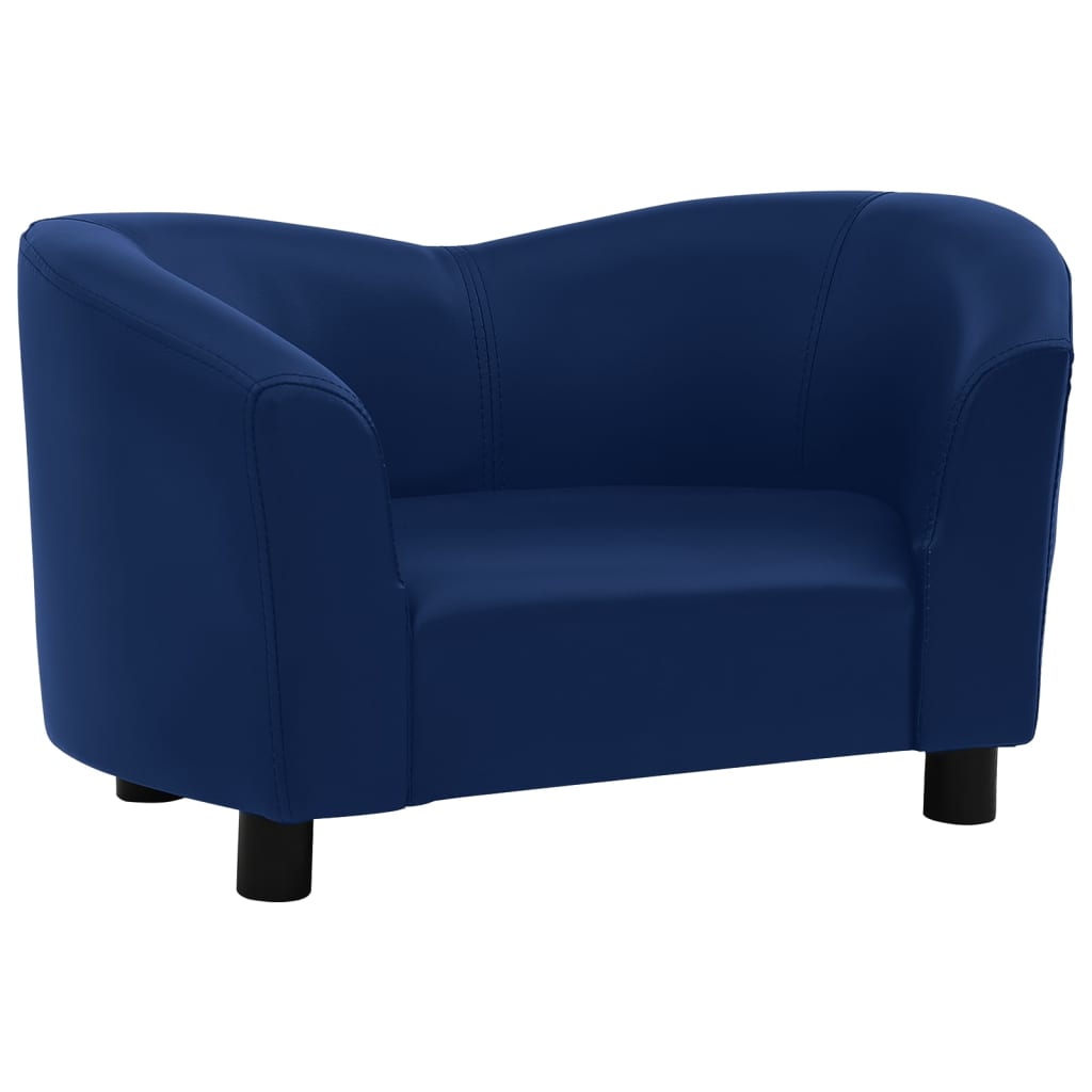 Canapea pentru caini, albastru, 67x41x39 cm, piele ecologica