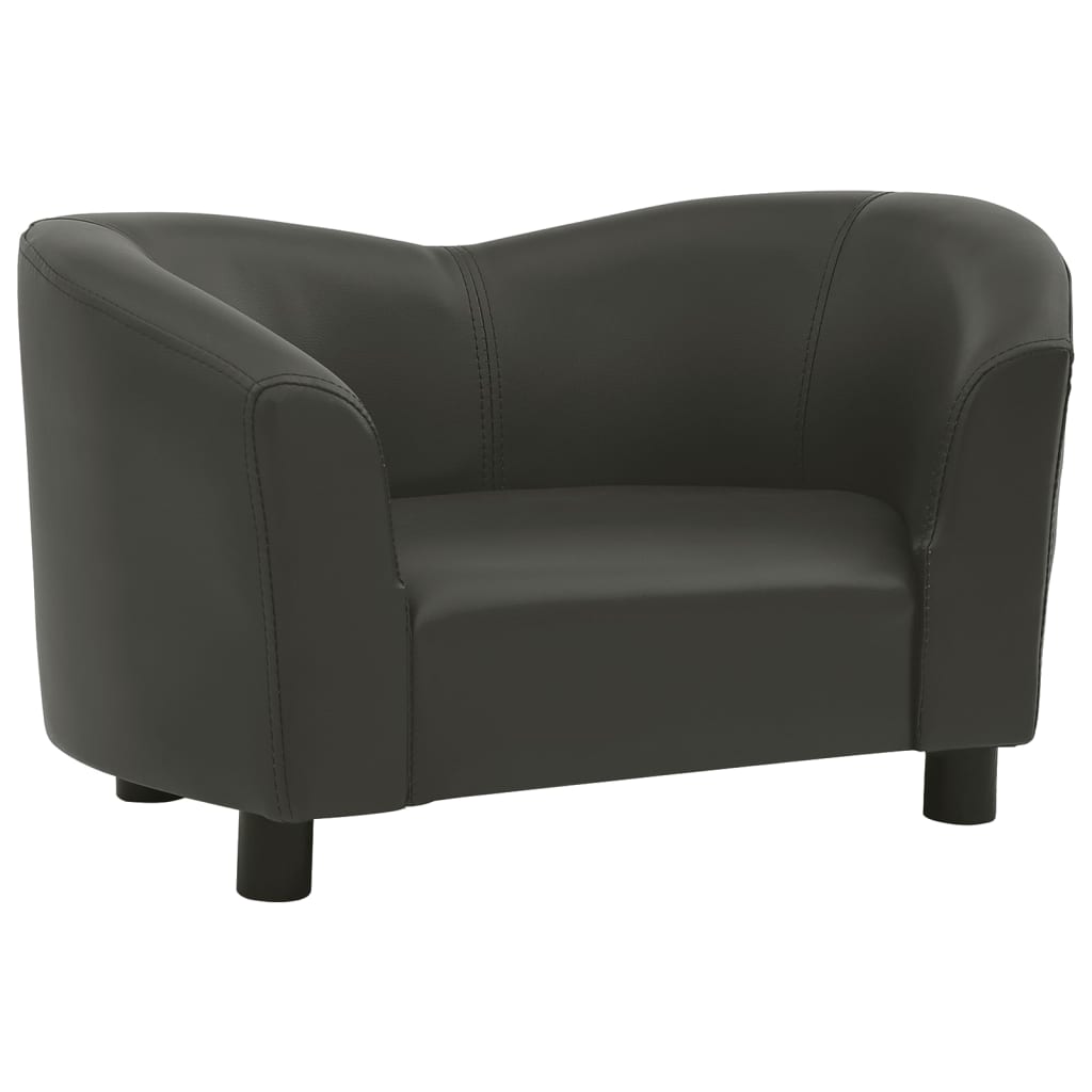 Canapea pentru caini, gri inchis, 67x41x39 cm, piele ecologica
