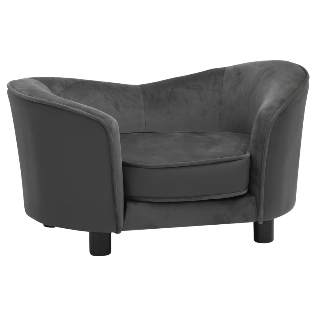 Canapea de caini gri inchis 69x49x40 cm, plus/piele ecologica