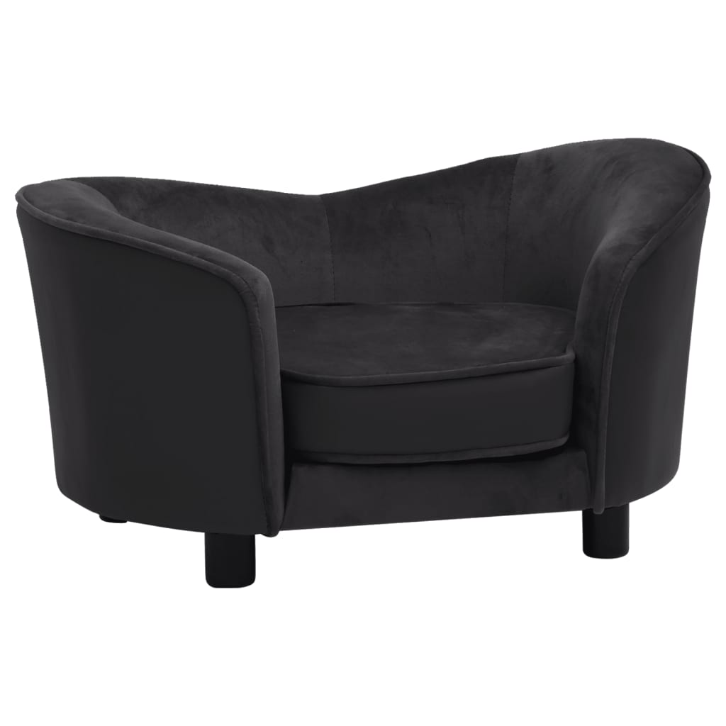 Canapea pentru caini negru 69x49x40 cm, plus/piele ecologica